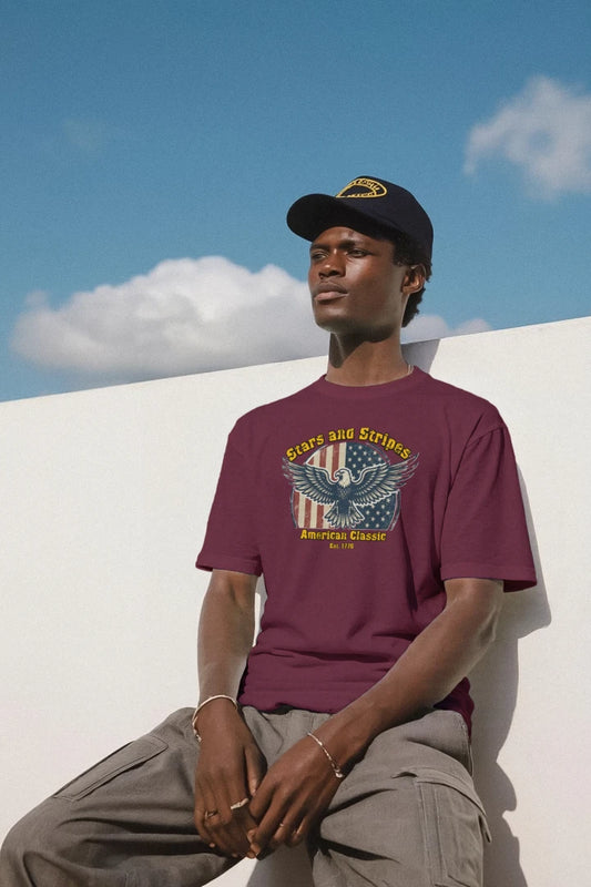 Stars & Stripes American Eagle Performance Wicking Tee | Patriotic USA Athletic Shirt (Est. 1776) {{ product_type }Anvil and Anthem }
