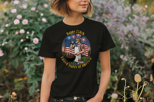 “Uncle Sam BBQ Edition” Performance Tee – America 250 Celebration Shirt {{ product_type }Anvil and Anthem }