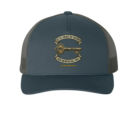 DD214 “Freedom Key” Trucker Hat – Unlimited Hall Pass Edition {{ product_type }Anvil and Anthem }