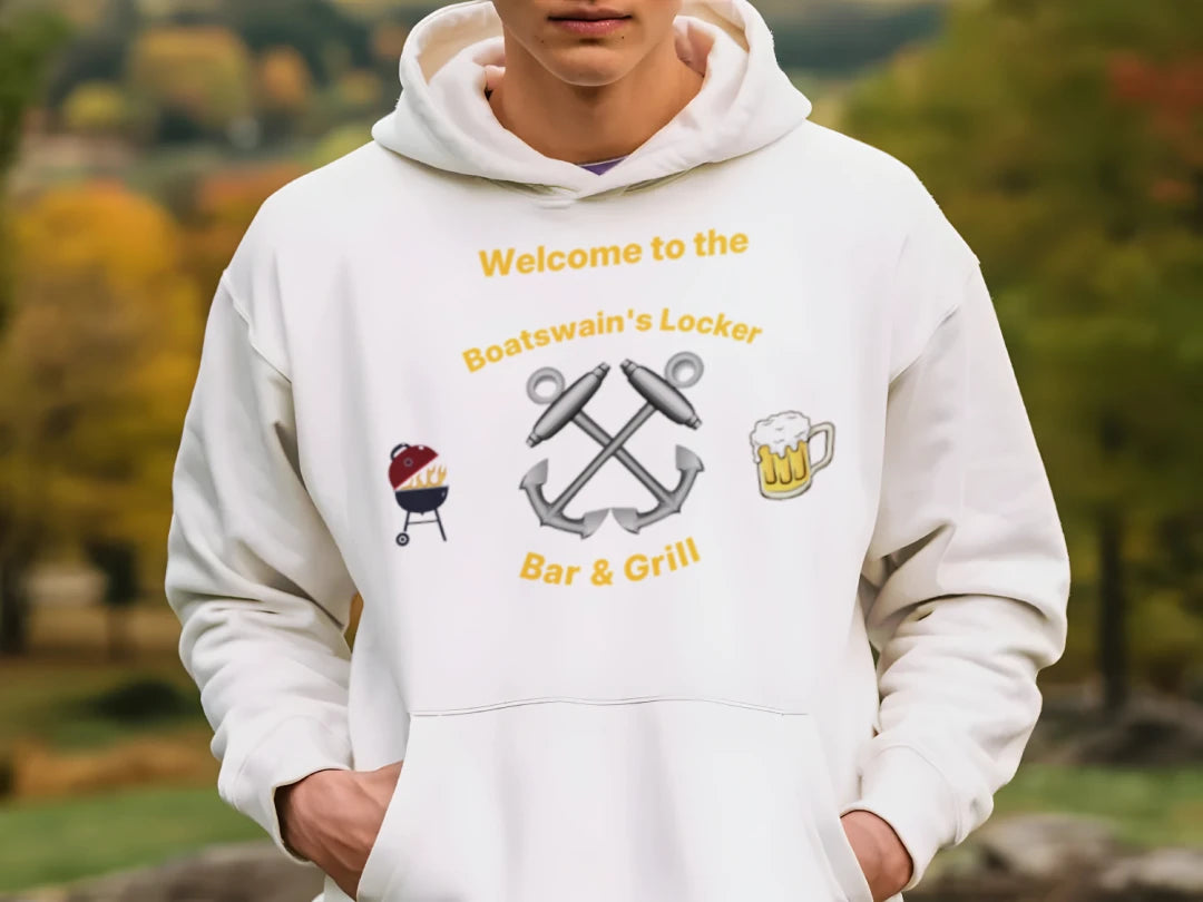 “Welcome to the Bos'n Locker” BM B & G Hoodie – Anchors Aweigh, Drinks prolly knot! {{ product_type }Anvil and Anthem }