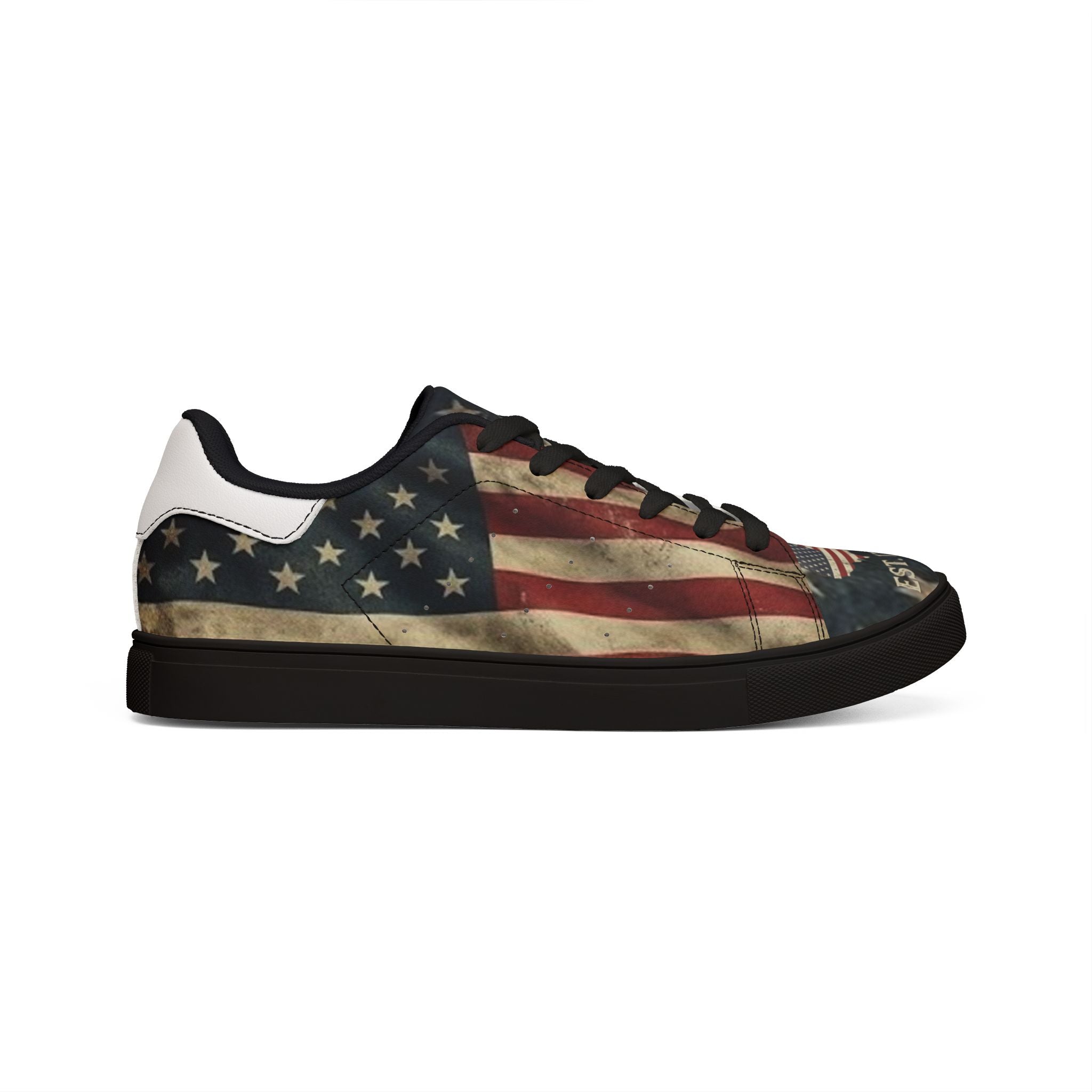 "Freedom and Strength" American Flag Leather Sneakers – 1776 Heritage Edition