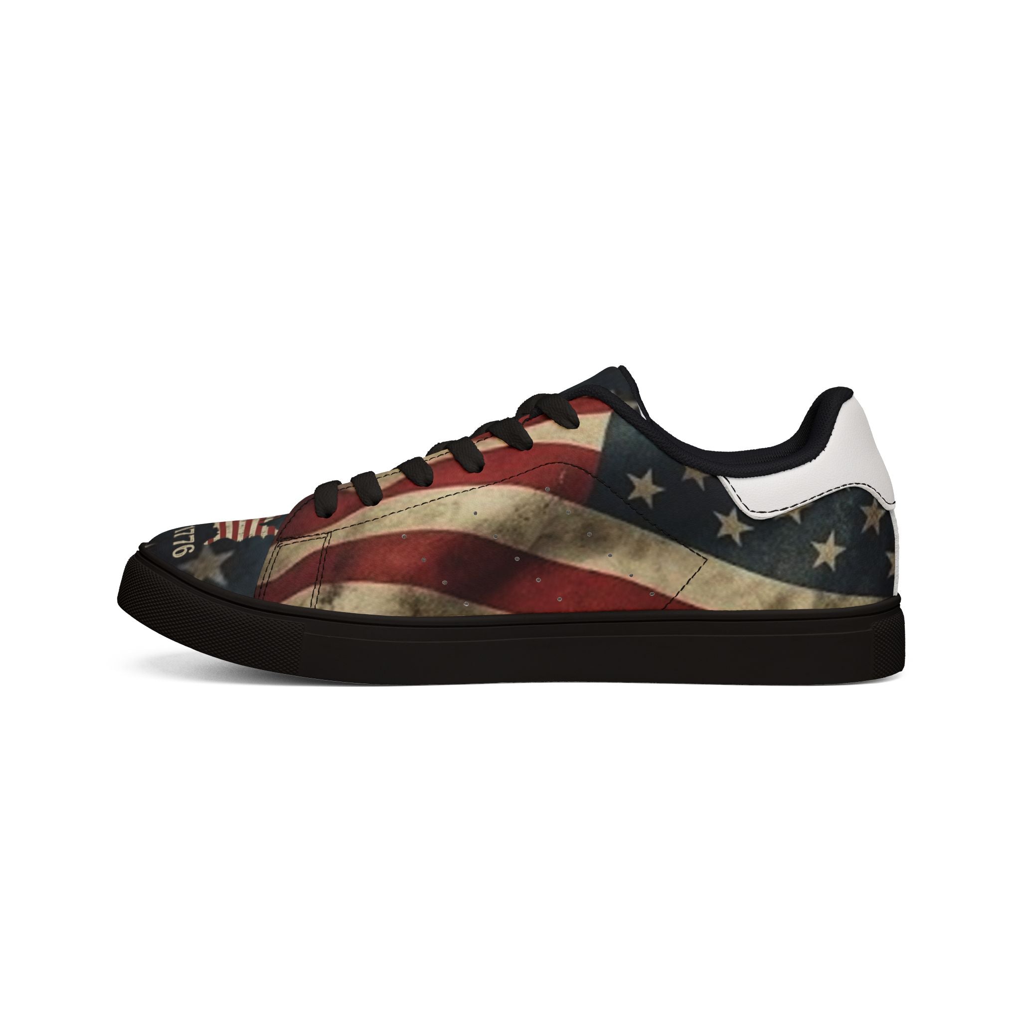 "Freedom and Strength" American Flag Leather Sneakers – 1776 Heritage Edition