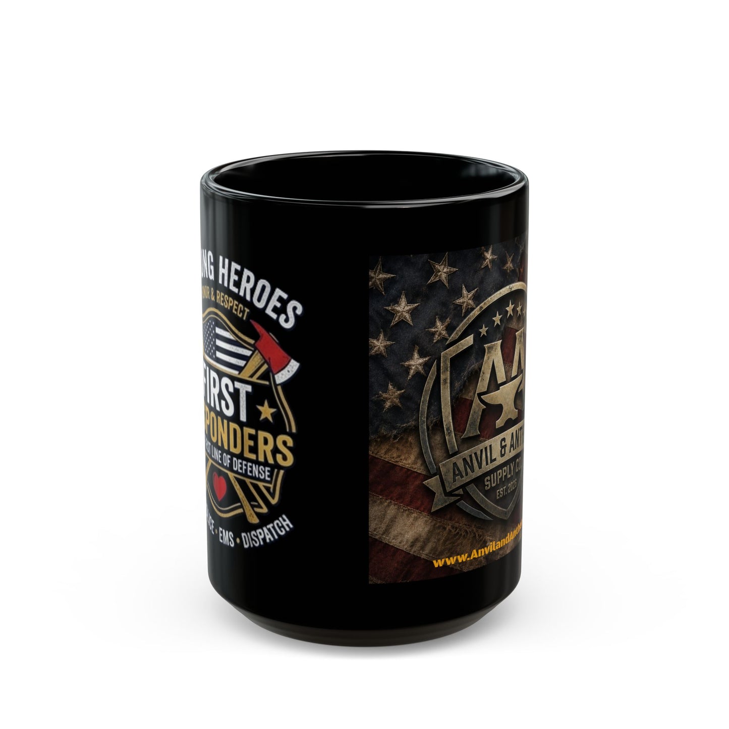 “Unsung Heroes” First Responders Mug – Honor & Respect Coffee Cup (11oz / 15oz) 15oz {{ product_type }Anvil and Anthem }