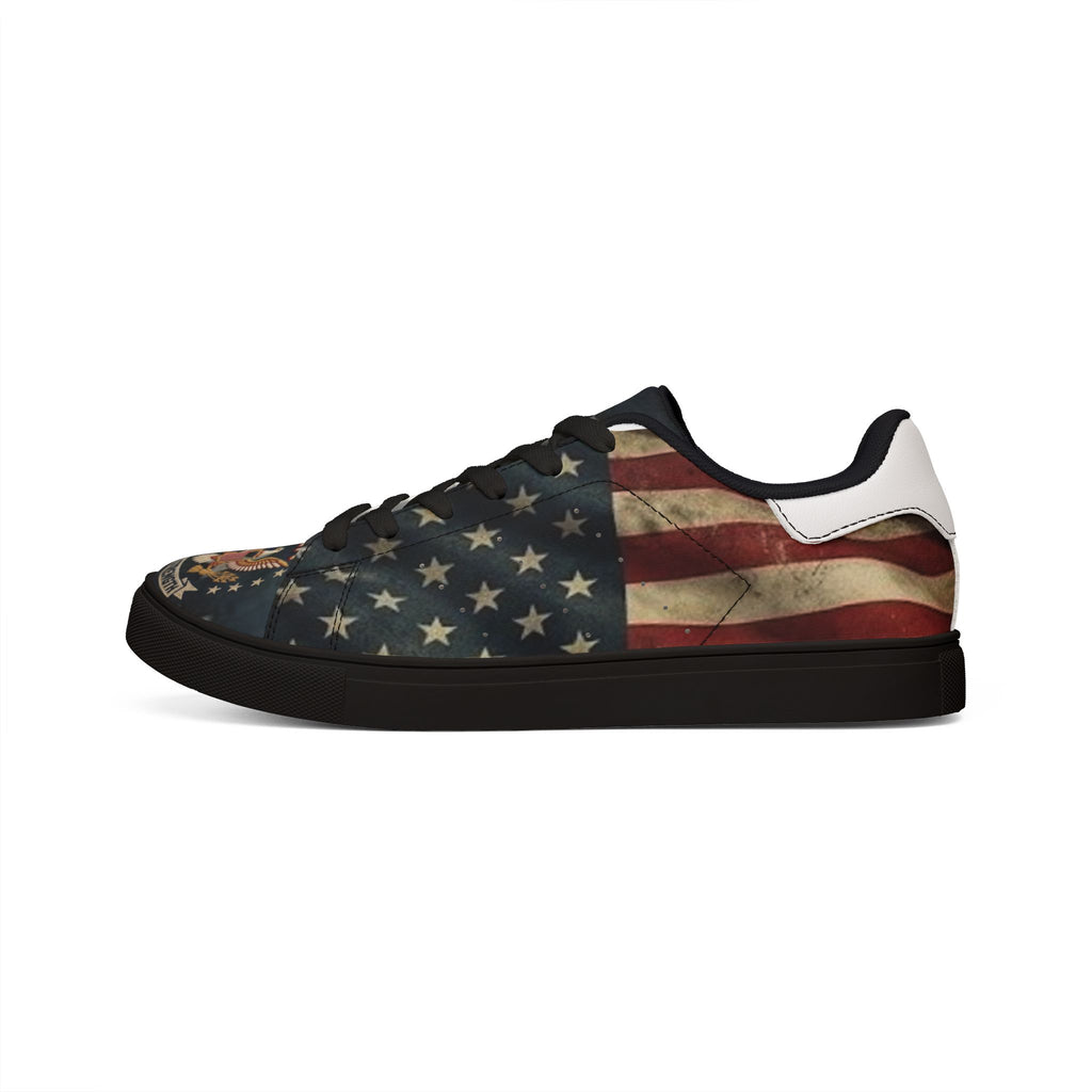 "Freedom and Strength" American Flag Leather Sneakers – 1776 Heritage Edition