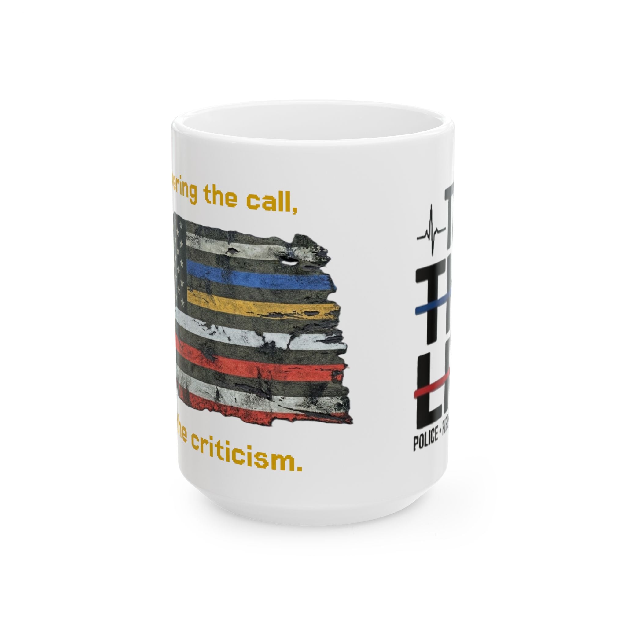 The Thin Line First Responder Ceramic Mug | Police • EMS • Fire • Dispatch Coffee Mug (11oz & 15oz) Anvil and Anthem }