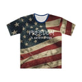 "Liberty or Death" All-Over American Flag Graphic Tee – Premium Patriotic Apparel 5XL {{ product_type }Anvil and Anthem }