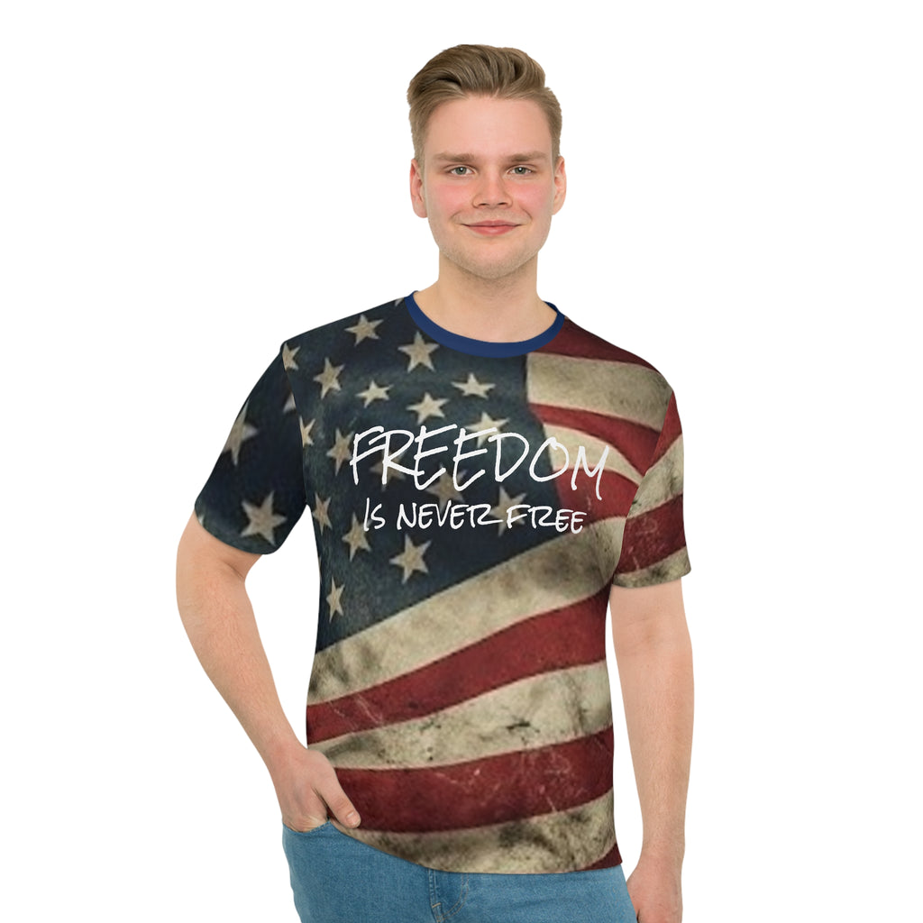 "Liberty or Death" All-Over American Flag Graphic Tee – Premium Patriotic Apparel {{ product_type }Anvil and Anthem }