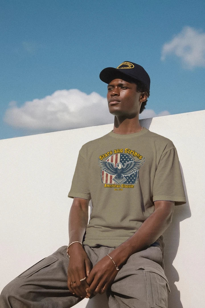 Stars & Stripes American Eagle Performance Wicking Tee | Patriotic USA Athletic Shirt (Est. 1776) {{ product_type }Anvil and Anthem }