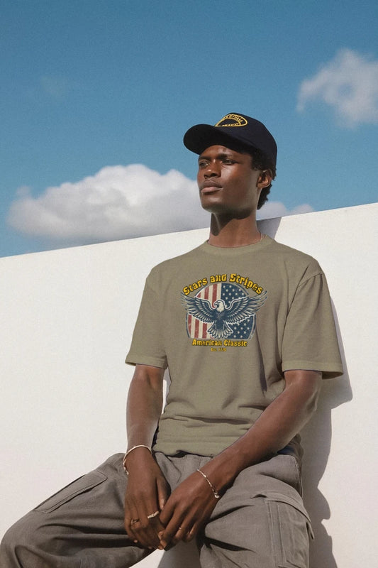 Stars & Stripes American Eagle Performance Wicking Tee | Patriotic USA Athletic Shirt (Est. 1776) {{ product_type }Anvil and Anthem }