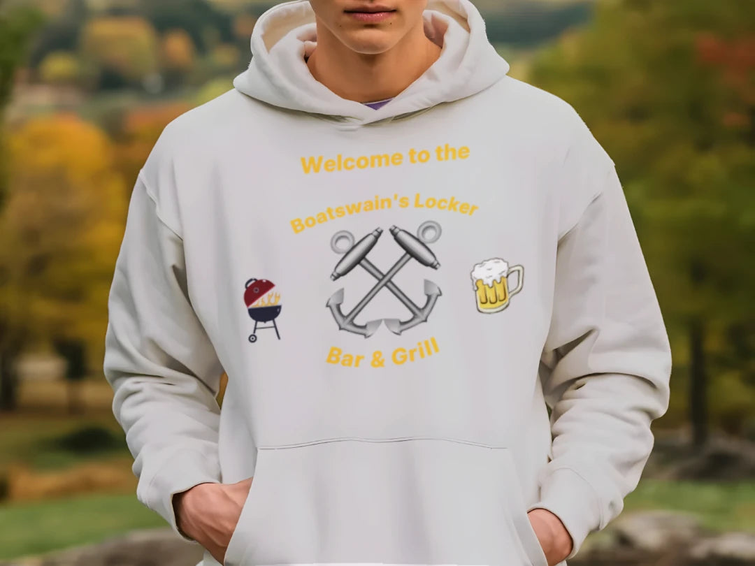 “Welcome to the Bos'n Locker” BM B & G Hoodie – Anchors Aweigh, Drinks prolly knot! {{ product_type }Anvil and Anthem }