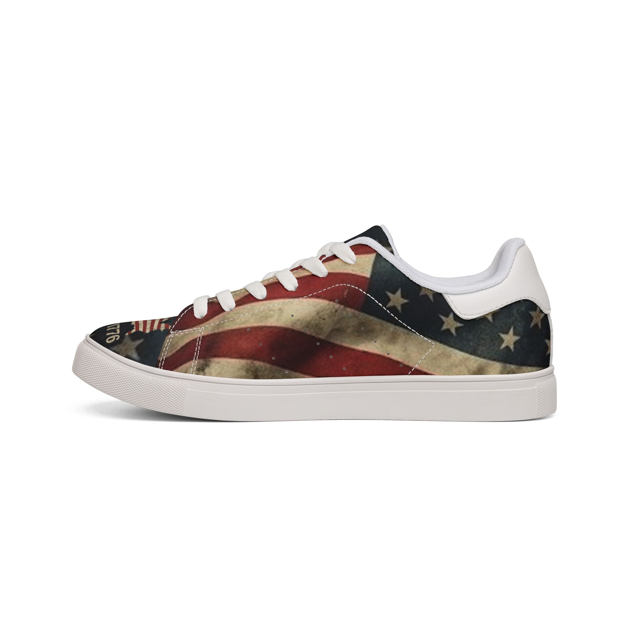 "Freedom and Strength" American Flag Leather Sneakers – 1776 Heritage Edition