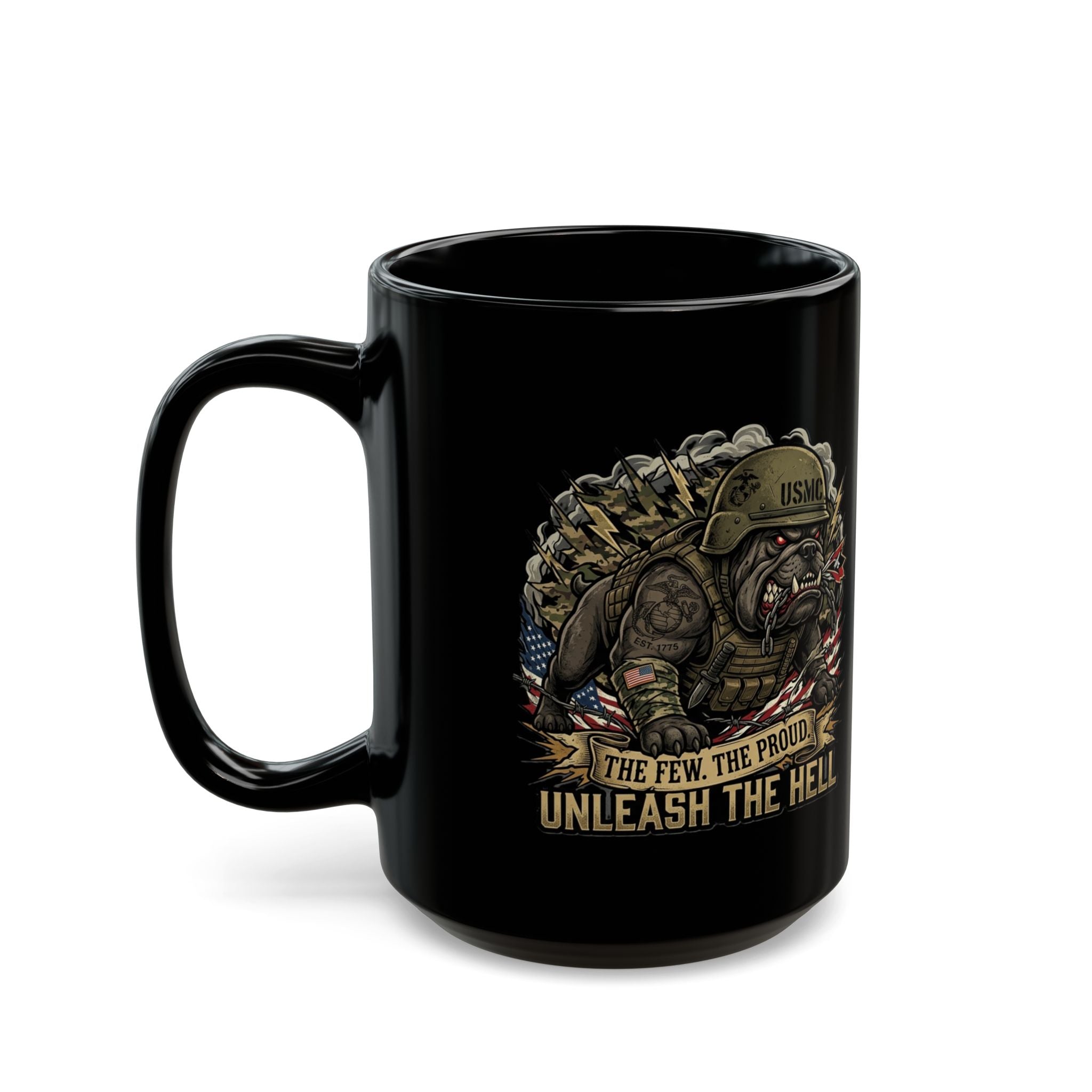 USMC Marine Corps Mug | The Few. The Proud. Military Eagle Globe Anchor Coffee Cup (11oz / 15oz) Anvil and Anthem }