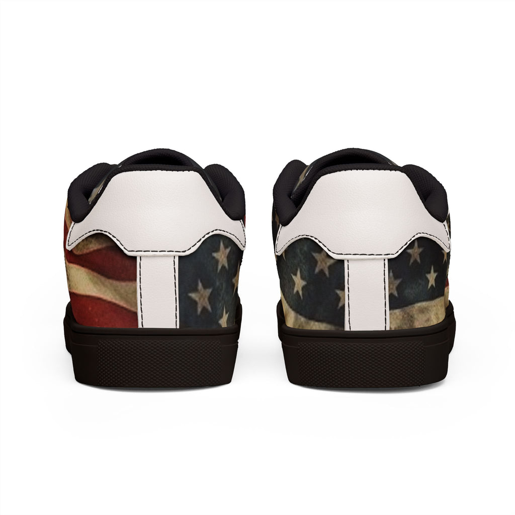 "Freedom and Strength" American Flag Leather Sneakers – 1776 Heritage Edition