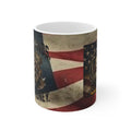 "Dirty Hands, Clean Money" American Flag Ceramic Mug – The Patriot’s Work Ethic Collection 11oz White {{ product_type }Anvil and Anthem }