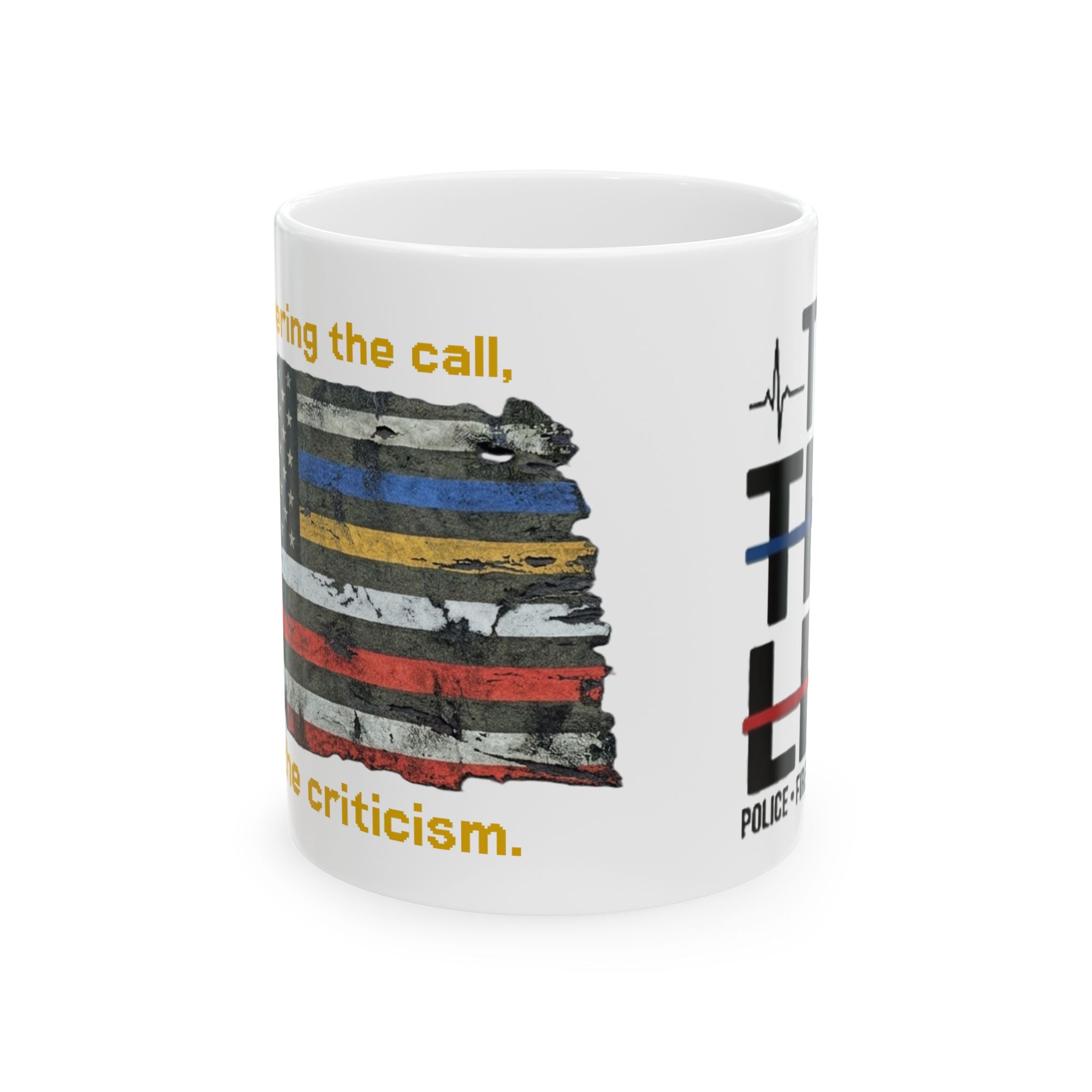 The Thin Line First Responder Ceramic Mug | Police • EMS • Fire • Dispatch Coffee Mug (11oz & 15oz)