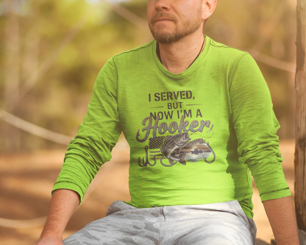 "I Served, But Now I Am A Hooker" Performance Fishing Shirt – UV Protection & Moisture Wicking {{ product_type }Anvil and Anthem }