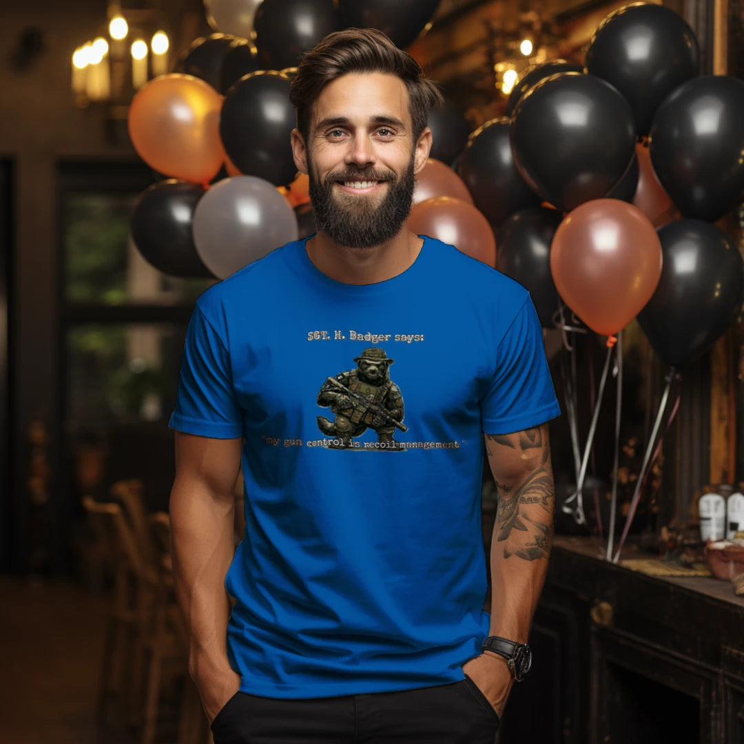 Sgt. H. Badger” Tactical Tee – Recoil Management Specialist {{ product_type }Anvil and Anthem }