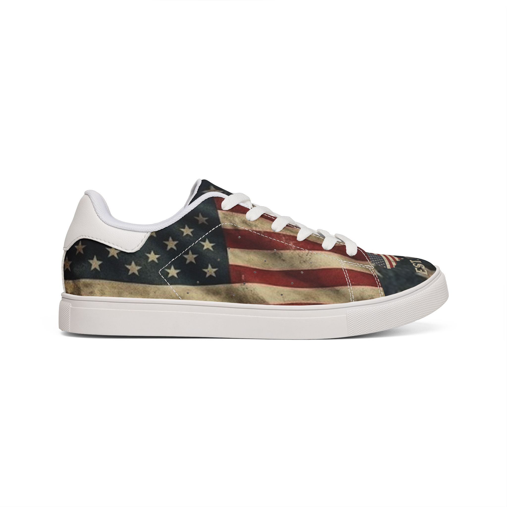 "Freedom and Strength" American Flag Leather Sneakers – 1776 Heritage Edition