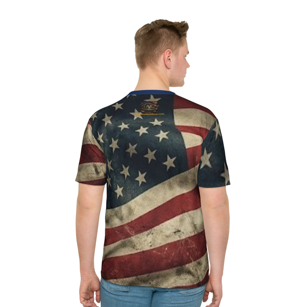 "Liberty or Death" All-Over American Flag Graphic Tee – Premium Patriotic Apparel {{ product_type }Anvil and Anthem }