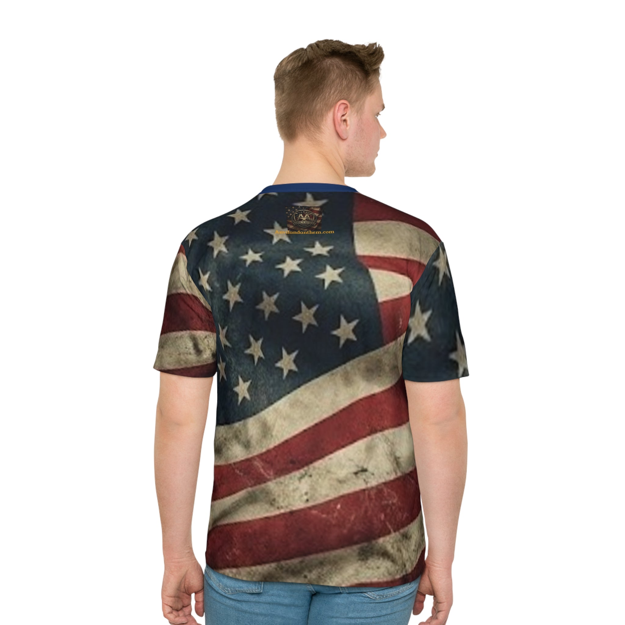 "Liberty or Death" All-Over American Flag Graphic Tee – Premium Patriotic Apparel {{ product_type }Anvil and Anthem }