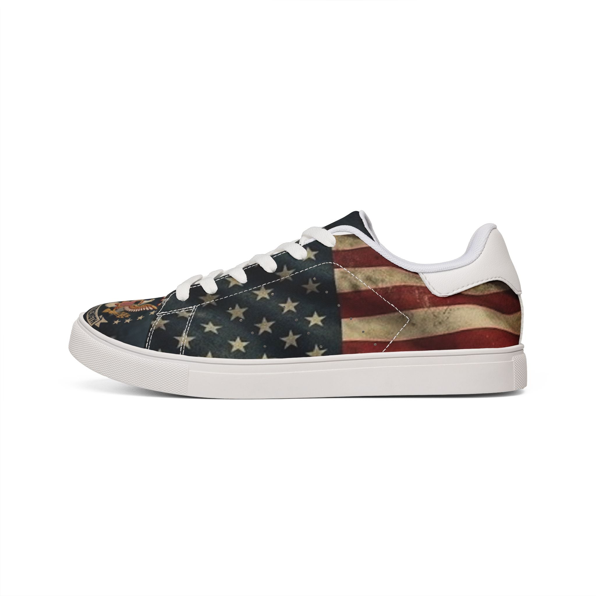"Freedom and Strength" American Flag Leather Sneakers – 1776 Heritage Edition