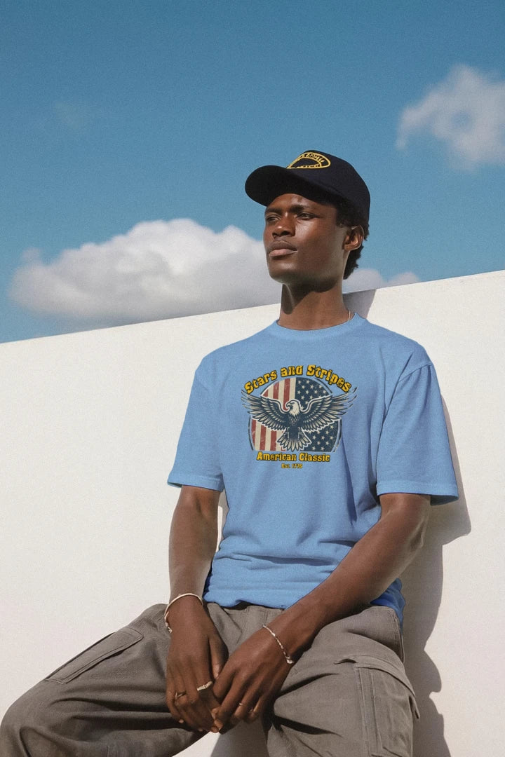 Stars & Stripes American Eagle Performance Wicking Tee | Patriotic USA Athletic Shirt (Est. 1776) {{ product_type }Anvil and Anthem }