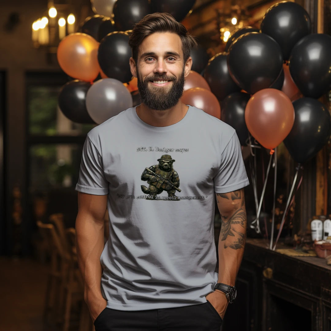 Sgt. H. Badger” Tactical Tee – Recoil Management Specialist {{ product_type }Anvil and Anthem }