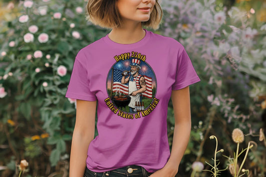 “Uncle Sam BBQ Edition” Performance Tee – America 250 Celebration Shirt {{ product_type }Anvil and Anthem }