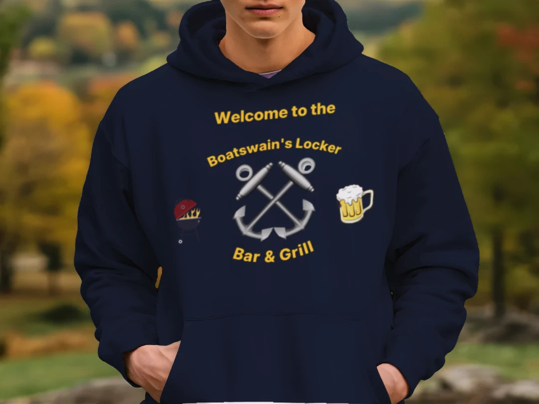 “Welcome to the Bos'n Locker” BM B & G Hoodie – Anchors Aweigh, Drinks prolly knot! {{ product_type }Anvil and Anthem }