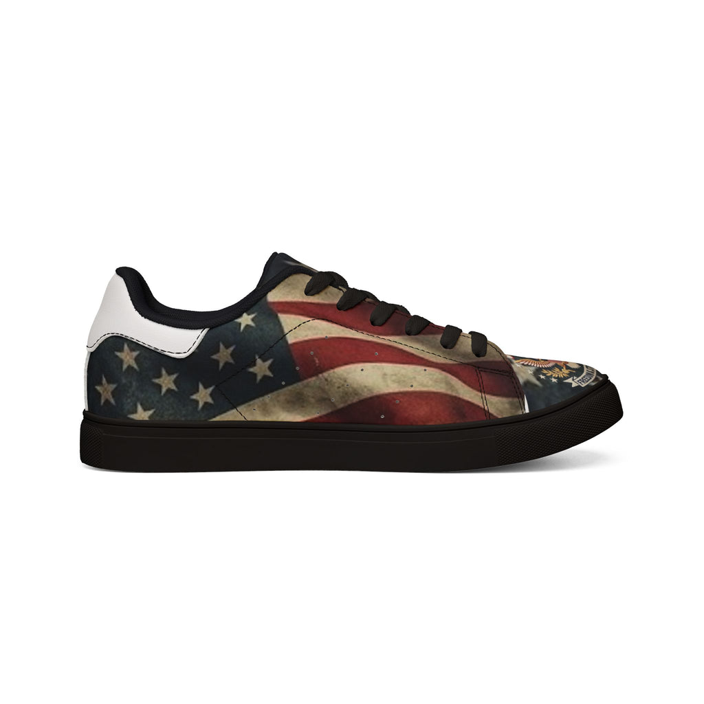 "Freedom and Strength" American Flag Leather Sneakers – 1776 Heritage Edition