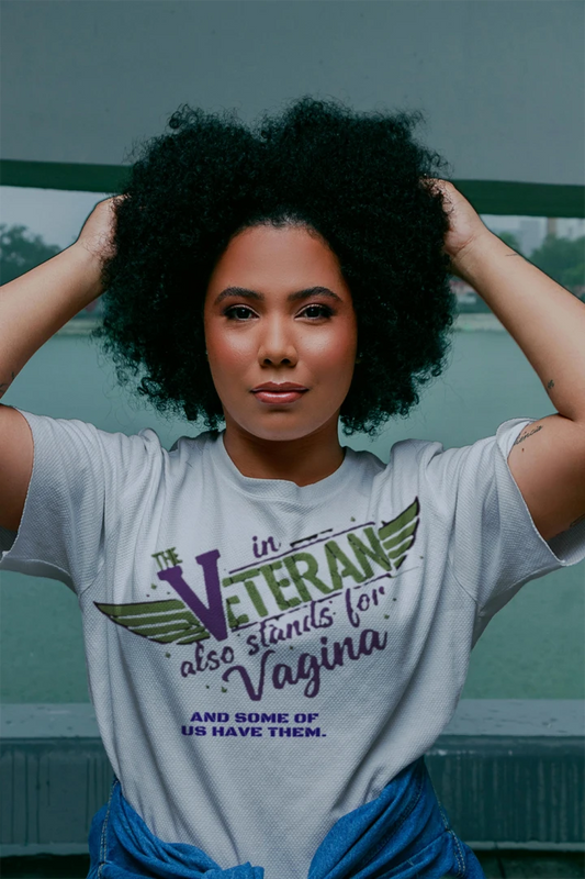 “The V in Veteran (Yeah—it stands for that)” Tee | Women Who Served & Refuse to Be Forgotten {{ product_type }Anvil and Anthem }