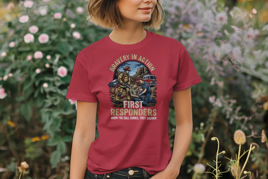 “Bravery in Action” First Responders Tee – When Seconds Count, Legends Show Up {{ product_type }Anvil and Anthem }