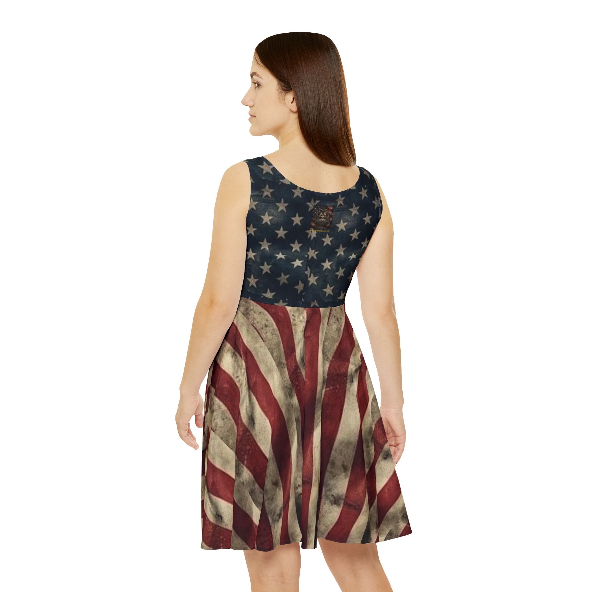 "Land of the Free" Bald Eagle American Flag Skater Dress – Patriotic Women’s Apparel