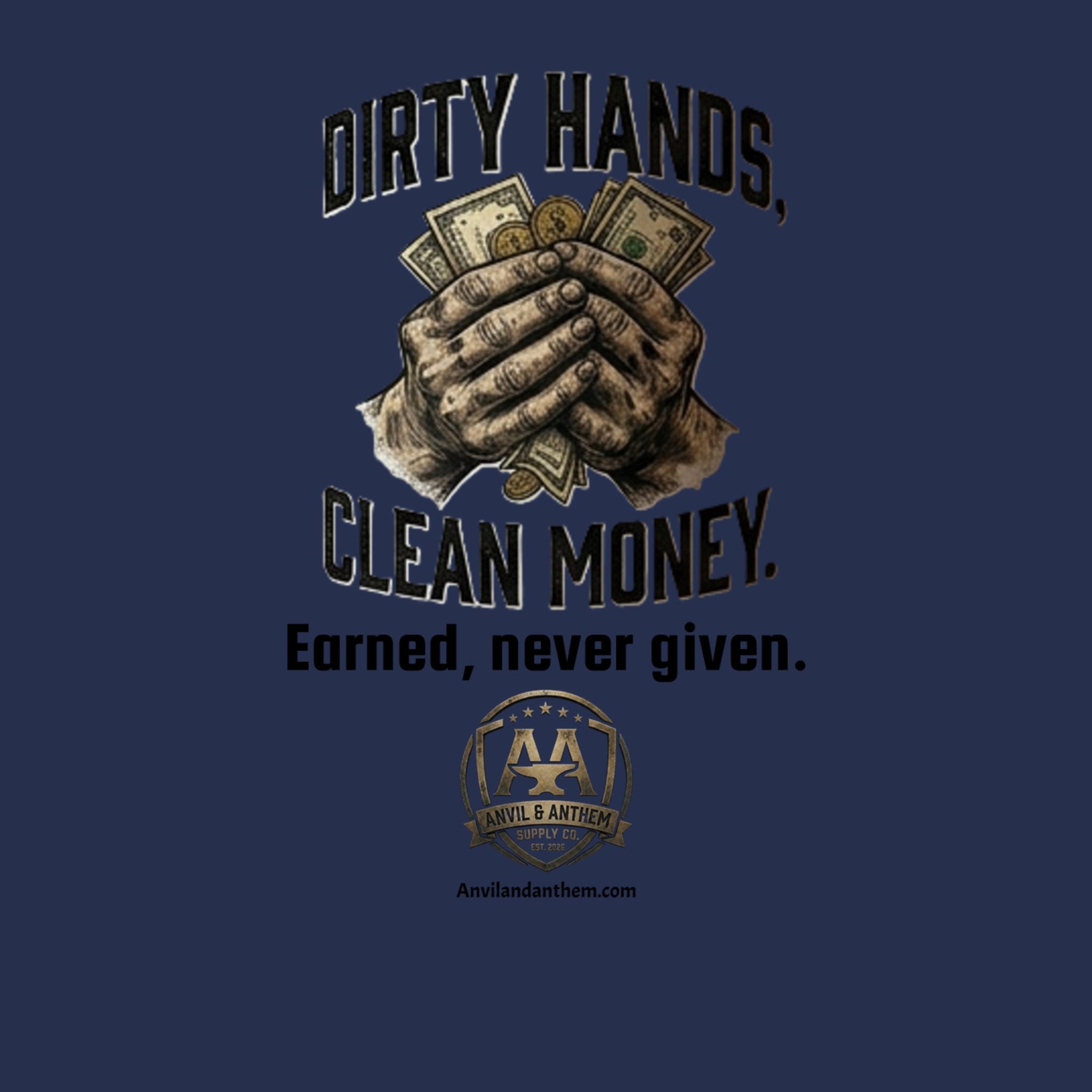 Dirty Hands, Clean Money 20oz Travel Mug | Blue Collar American Trades Coffee Tumbler Anvil and Anthem }