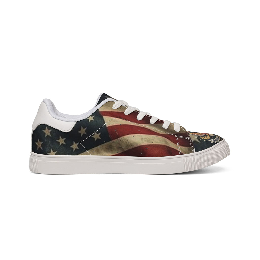 "Freedom and Strength" American Flag Leather Sneakers – 1776 Heritage Edition