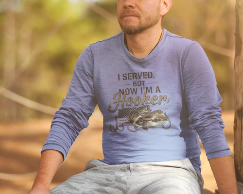 "I Served, But Now I Am A Hooker" Performance Fishing Shirt – UV Protection & Moisture Wicking {{ product_type }Anvil and Anthem }
