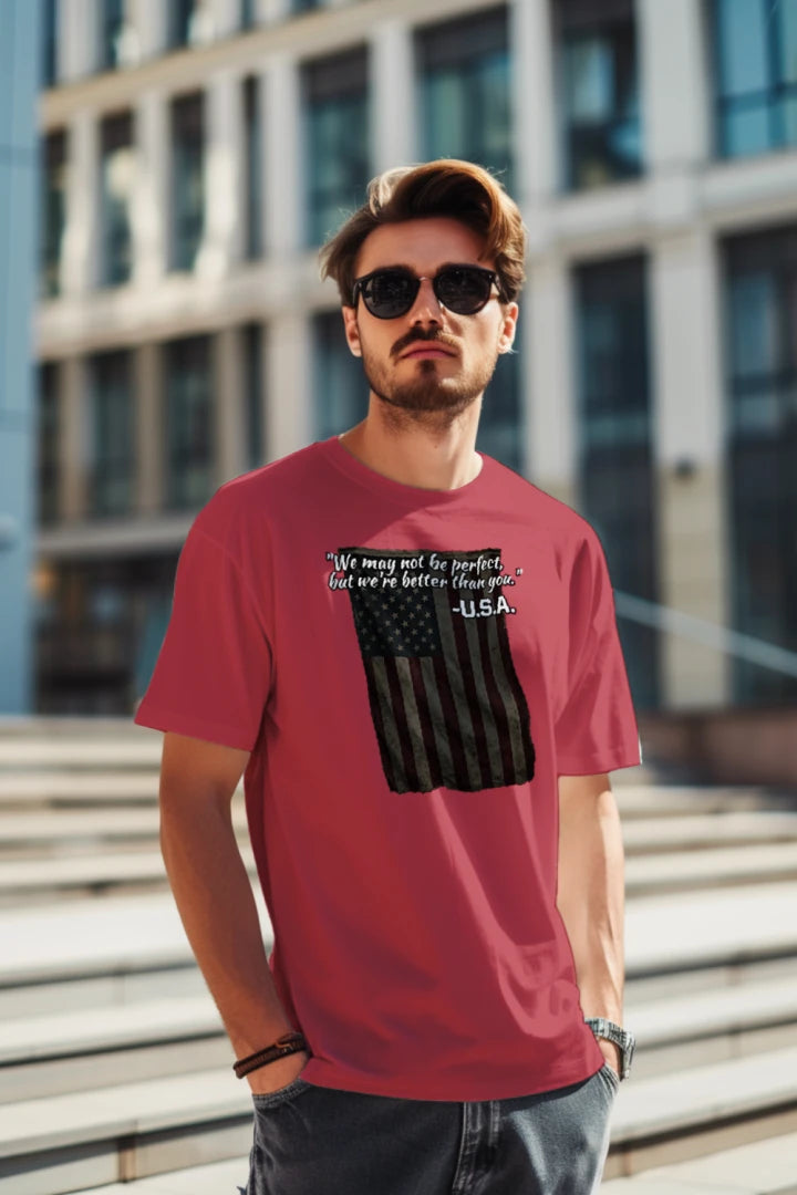“Not Perfect, Still Winning” USA Tee – American Swagger Edition {{ product_type }Anvil and Anthem }