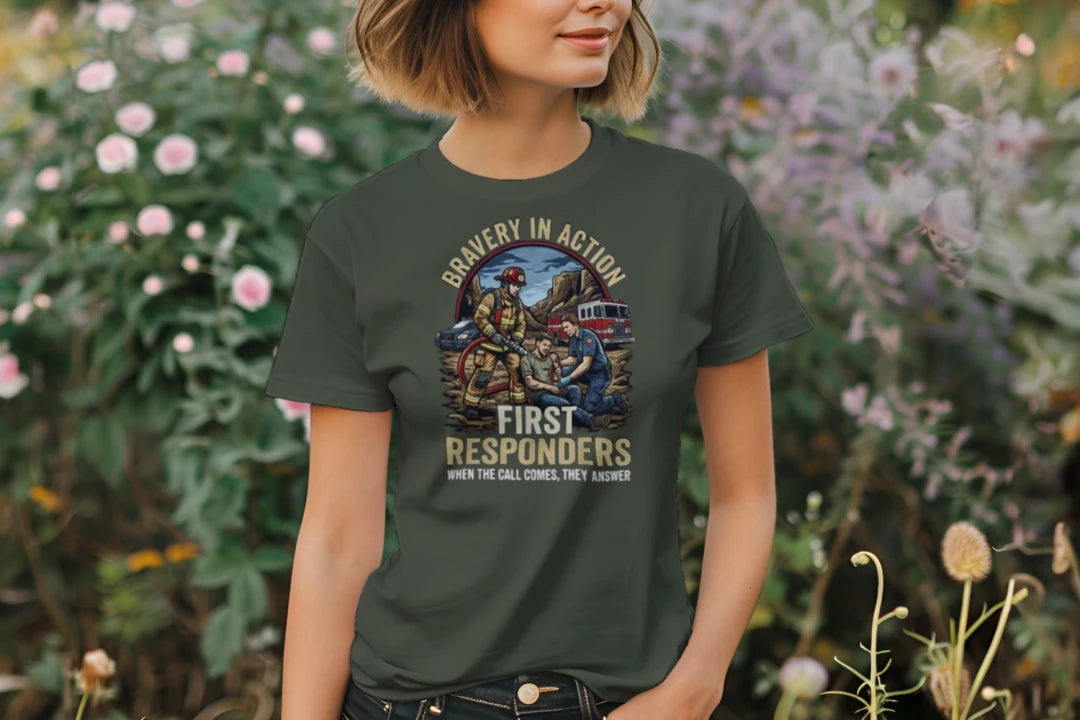 “Bravery in Action” First Responders Tee – When Seconds Count, Legends Show Up {{ product_type }Anvil and Anthem }