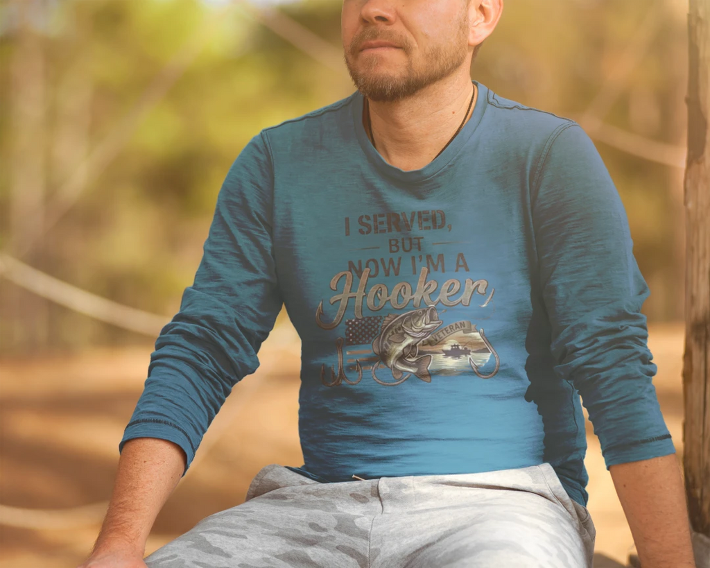 "I Served, But Now I Am A Hooker" Performance Fishing Shirt – UV Protection & Moisture Wicking {{ product_type }Anvil and Anthem }