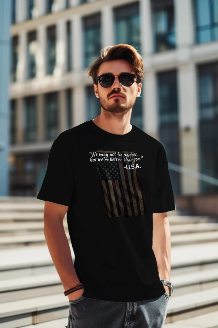 “Not Perfect, Still Winning” USA Tee – American Swagger Edition {{ product_type }Anvil and Anthem }