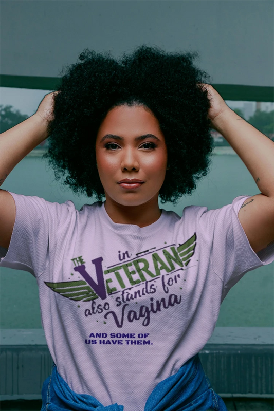 “The V in Veteran (Yeah—it stands for that)” Tee | Women Who Served & Refuse to Be Forgotten {{ product_type }Anvil and Anthem }