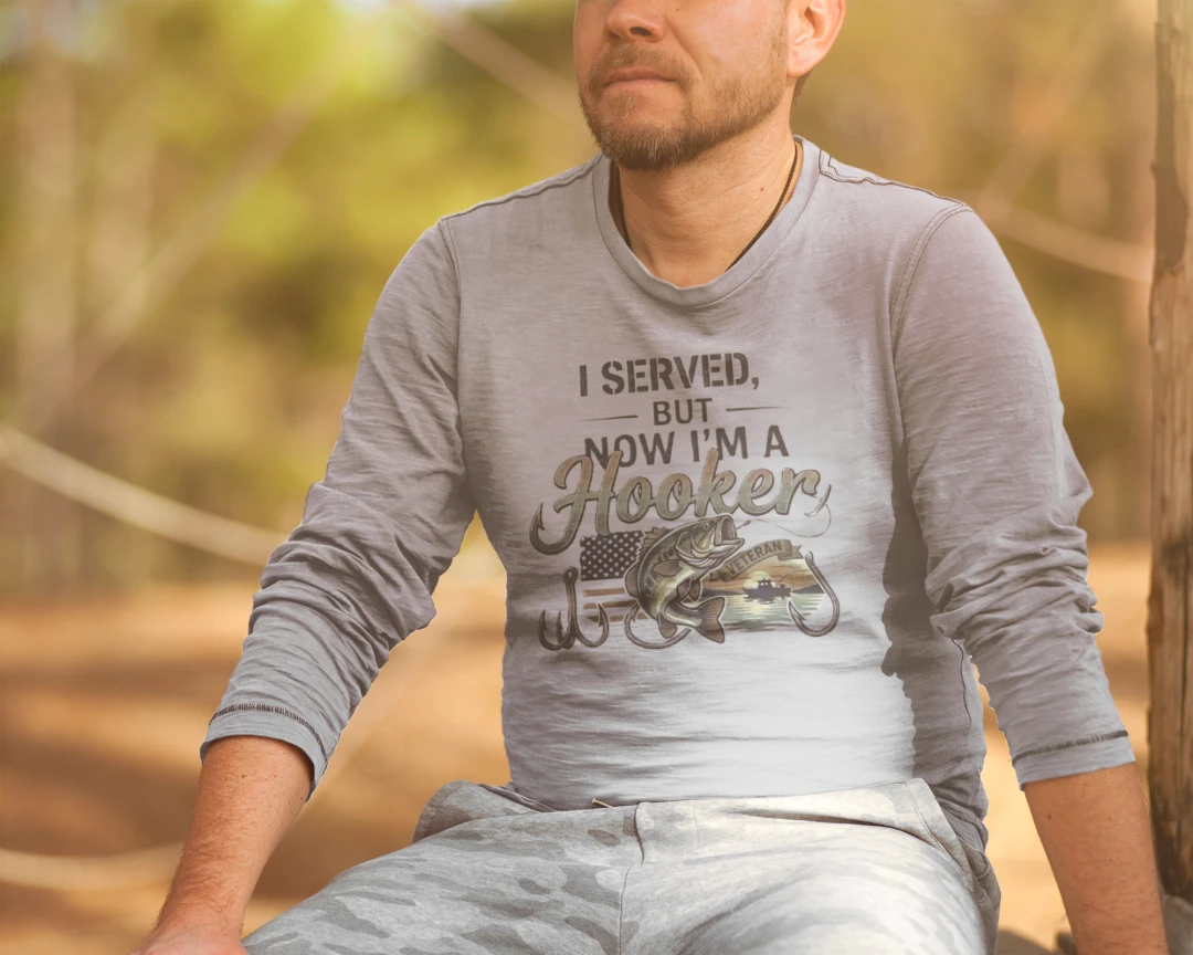 "I Served, But Now I Am A Hooker" Performance Fishing Shirt – UV Protection & Moisture Wicking {{ product_type }Anvil and Anthem }