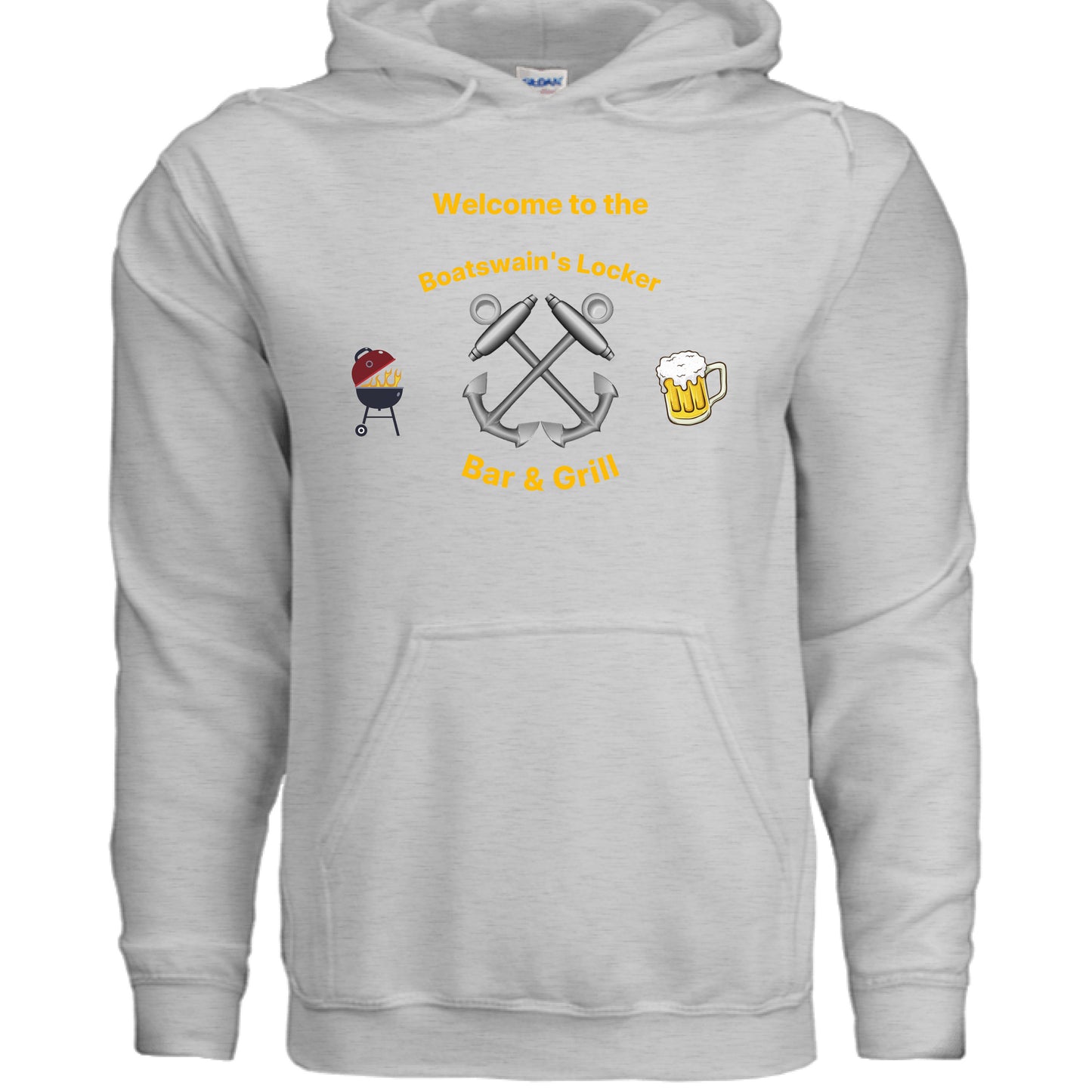 “Welcome to the Bos'n Locker” BM B & G Hoodie – Anchors Aweigh, Drinks prolly knot! ASH {{ product_type }Anvil and Anthem }