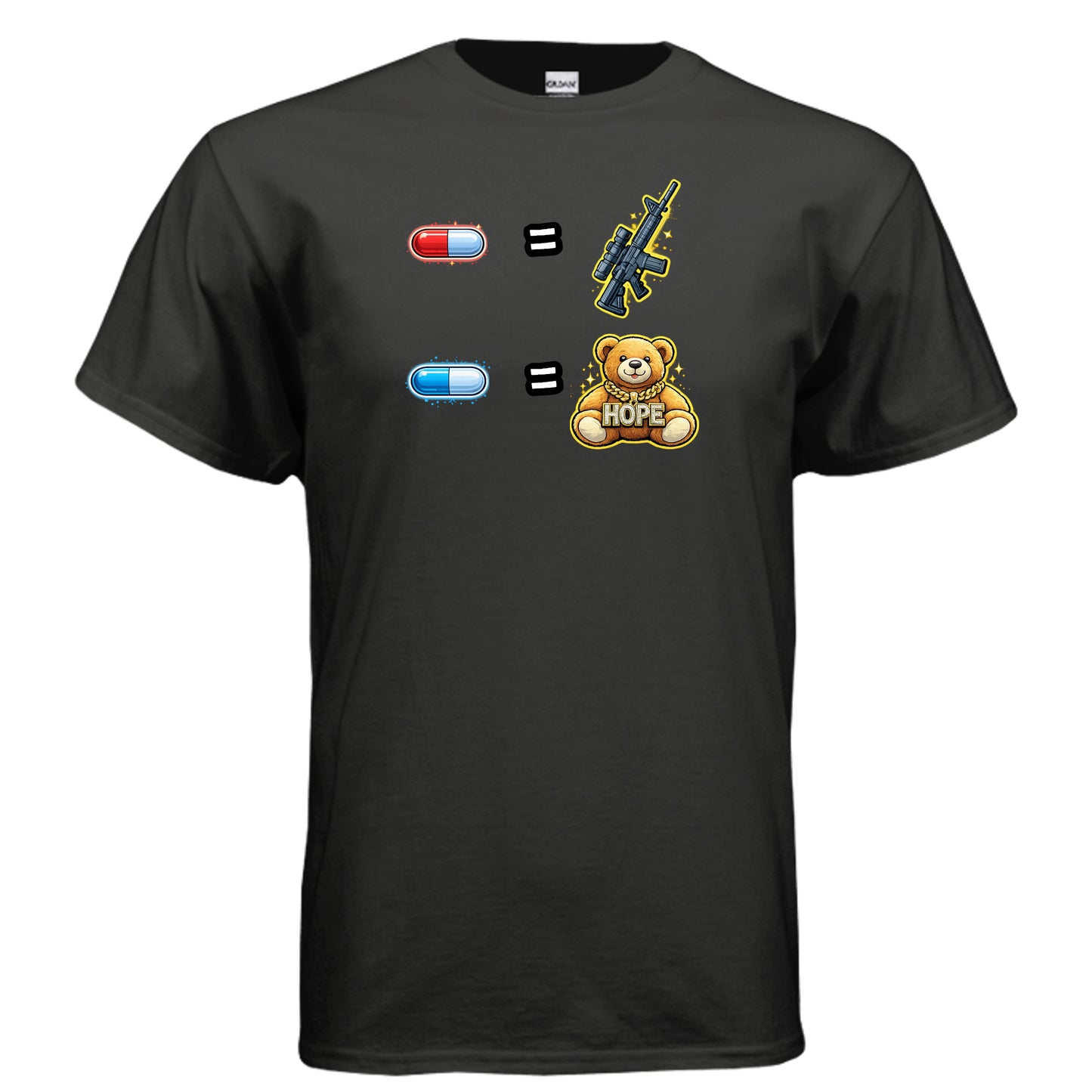 Red Pill / Blue Pill: Choose Your Reality Tee — Meme Decision Edition BLACK {{ product_type }Anvil and Anthem }