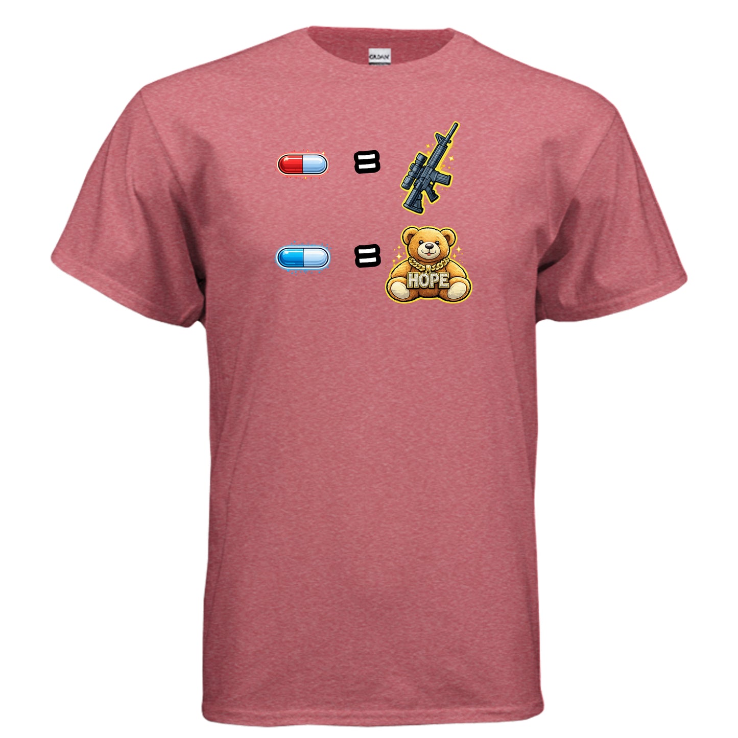 Red Pill / Blue Pill: Choose Your Reality Tee — Meme Decision Edition HEATHER RED {{ product_type }Anvil and Anthem }