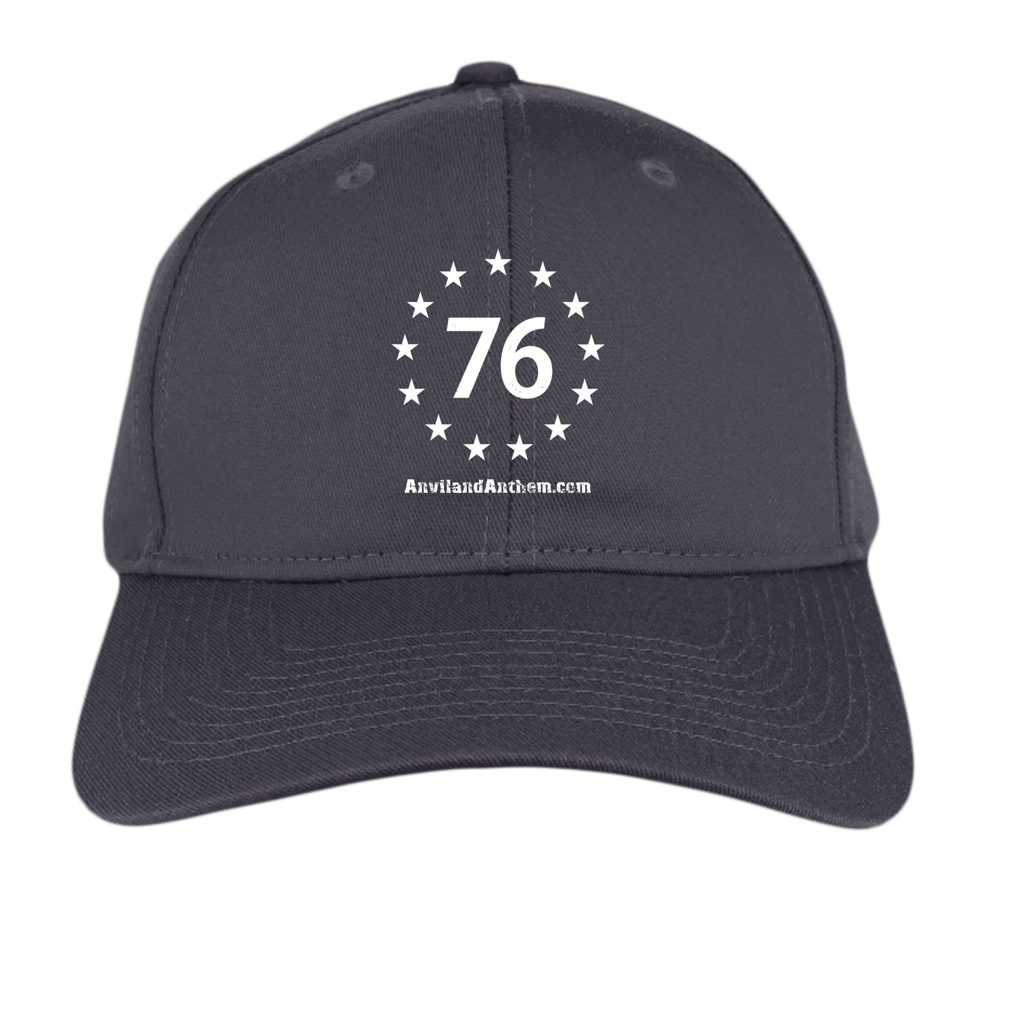 1776 13 Stars Hat – Original Colonies “76” Circle Patriotic Cap Graphite Grey ONE SIZE {{ product_type }Anvil and Anthem }