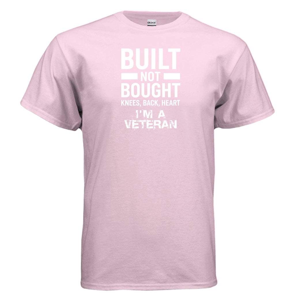 Built Not Bought Veteran Tee – “Knees Back Heart” Military Pride Shirt Anvil and Anthem }
