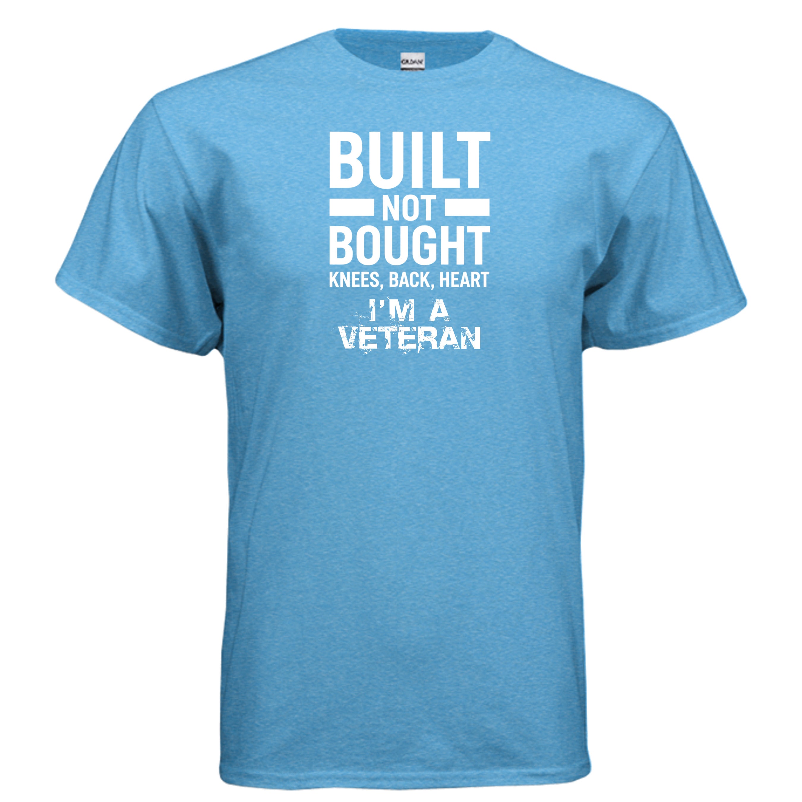 Built Not Bought Veteran Tee – “Knees Back Heart” Military Pride Shirt Anvil and Anthem }