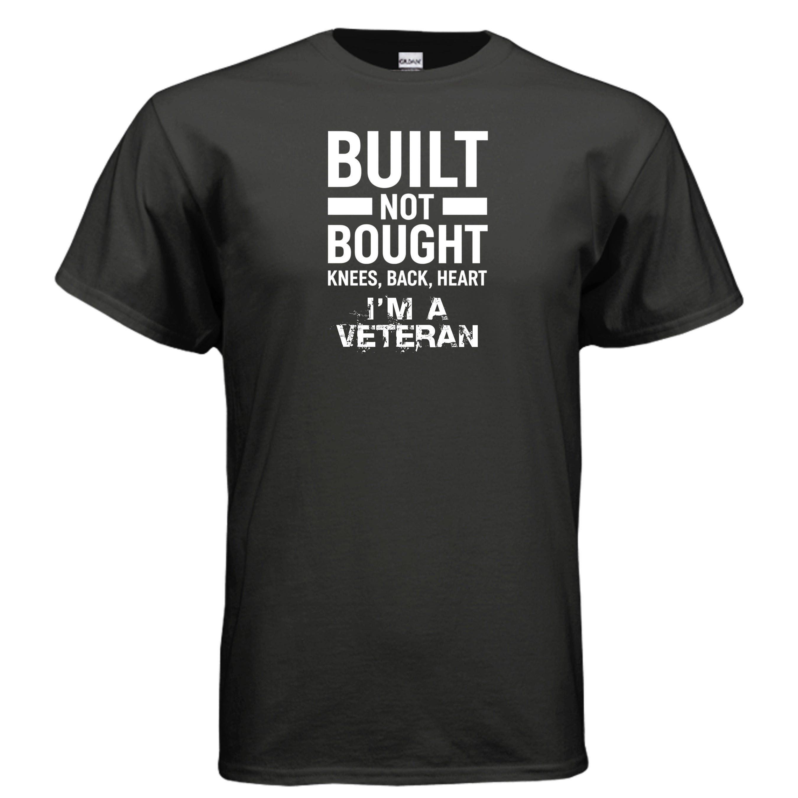 Built Not Bought Veteran Tee – “Knees Back Heart” Military Pride Shirt Anvil and Anthem }