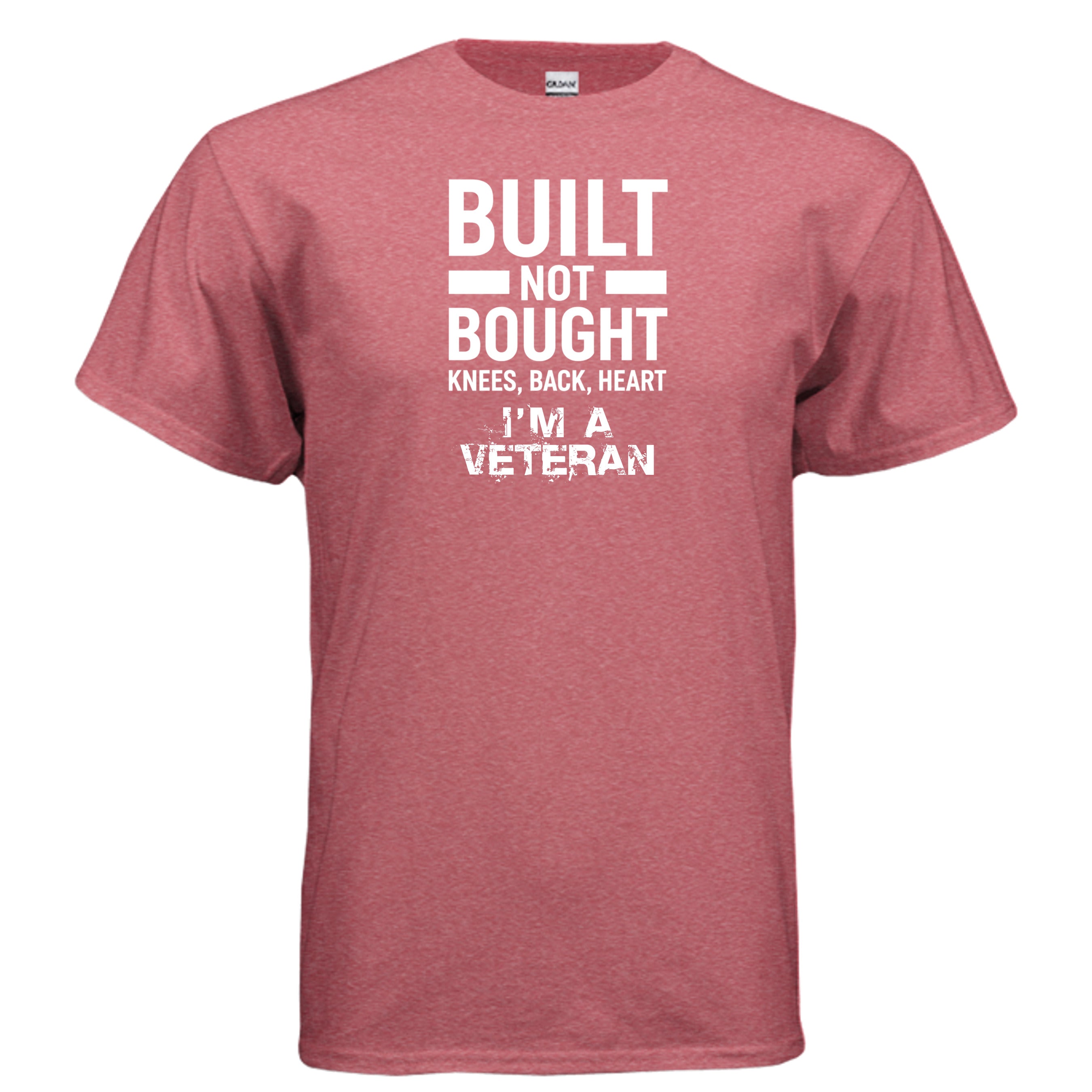Built Not Bought Veteran Tee – “Knees Back Heart” Military Pride Shirt Anvil and Anthem }